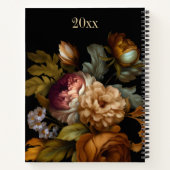 Old World Dark Painted Blume Journal Notizblock (Rückseite)