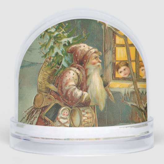Old World Father Christmas in Winter Snow Globe Schneekugeln (Vorderseite)