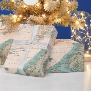 Old World Fisheries Map (1907) Geschenkpapier