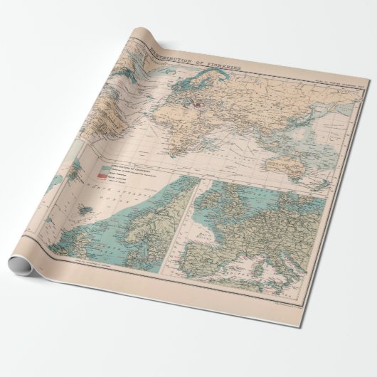 Old World Fisheries Map (1907) Geschenkpapier (Ungerollt)