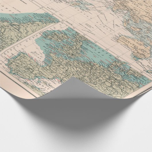 Old World Fisheries Map (1907) Geschenkpapier (Ecke)