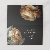 OLD WORLD FLORAL WEDING Guest Tischnummern Platzkarte (Außenseite Aufgefaltet)