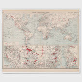 Old World Gold Mining Map (1907) Wrapping Paper Geschenkpapier (Flach)