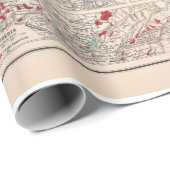 Old World Gold Mining Map (1907) Wrapping Paper Geschenkpapier (Rolleneckpunkt)