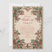Old World Holly & Ivy Einladung (Vorderseite)