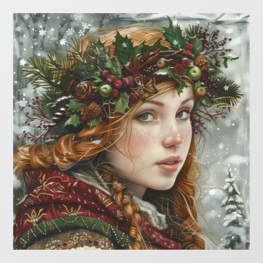 Old World Lady Fensteraufkleber (Blatt)