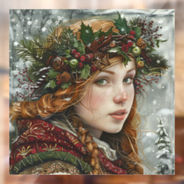 Old World Lady Fensteraufkleber