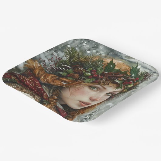 Old World Lady Pappteller (Gewinkelt)