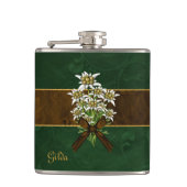 Old World Look Edelweiss Custom Flask Flachmann (Vorderseite)