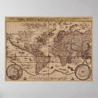 "Old World Map 16 Century Replik Poster