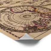 "Old World Map 16 Century Replik Poster (Ecke)