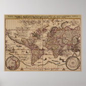 "Old World Map 16 Century Replik Poster (Vorne)
