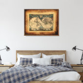 Old World Map Art Poster Leinwanddruck (Insitu (Schlafzimmer))