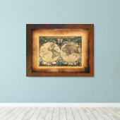 Old World Map Art Poster Leinwanddruck (Insitu (Holzboden))