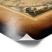 Old World Map Art Print Fotodruck (Ecke)
