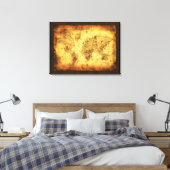 Old World Map Art Print Leinwanddruck (Insitu (Schlafzimmer))