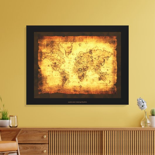 Old World Map Art Print Leinwanddruck (Insitu (Wohnzimmer))