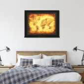 Old World Map Art Print Leinwanddruck (Insitu (Schlafzimmer))