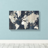 Old World Map Blue Leinwanddruck (Insitu (Holzboden))