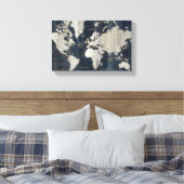 Old World Map Blue Leinwanddruck (Insitu (Schlafzimmer))