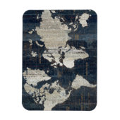 Old World Map Blue Magnet (Vertikal)