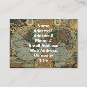 Old World Map Business Card Visitenkarte