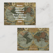 Old World Map Business Card Visitenkarte (Vorne/Hinten)