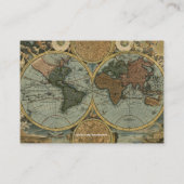 Old World Map Business Card Visitenkarte (Rückseite)
