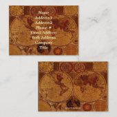 Old World Map Business Card Visitenkarte (Vorne/Hinten)