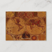 Old World Map Business Card Visitenkarte (Rückseite)