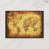 Old World Map Business Card Visitenkarte (Rückseite)