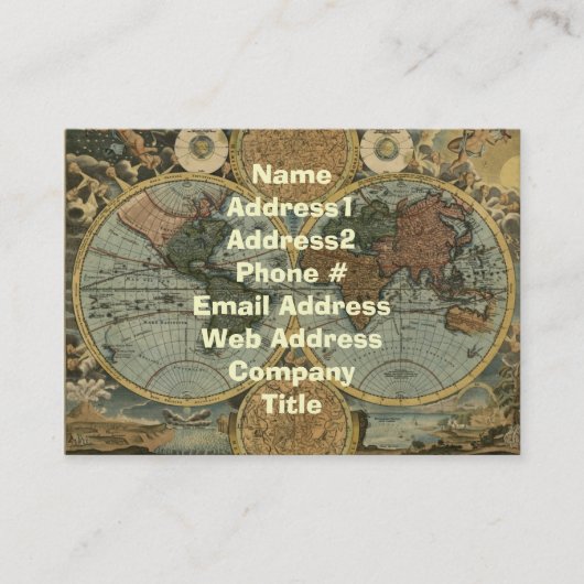 Old World Map Business Cards Visitenkarte (Vorderseite)