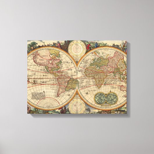 Old World Map By Nicolaas Visscher Leinwanddruck (Vorderseite)