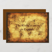 Old World Map Einladungskarten (Vorne/Hinten)
