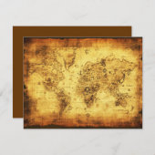 Old World Map Einladungskarten (Vorne/Hinten)