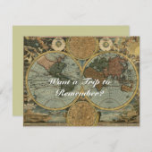 Old World Map Einladungskarten (Vorne/Hinten)