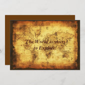 Old World Map Einladungskarten (Vorne/Hinten)