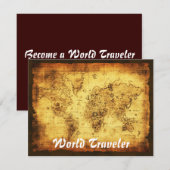 Old World Map Einladungskarten (Vorne/Hinten)