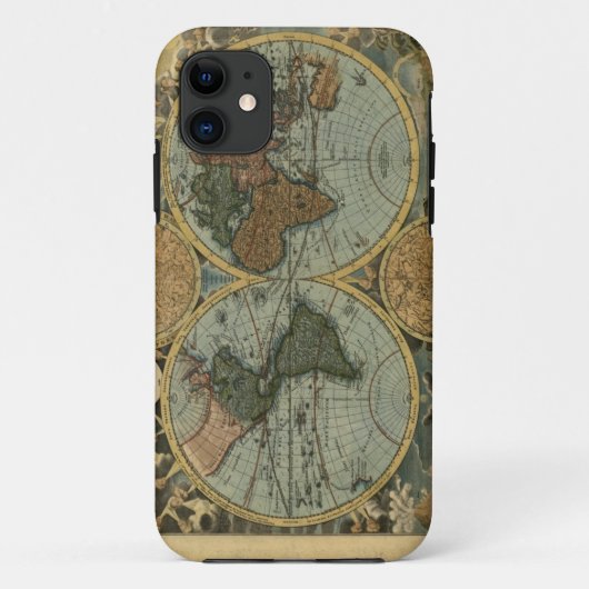 Old World Map iPhone Case (Rückseite)