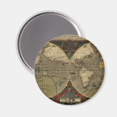 Old World Map Magnet (Vorderseite/Rückseite)