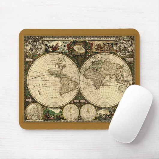 Old World Map Mousepad (Mit Mouse)