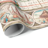 Old World Map Muster Wrapping Paper Geschenkpapier (Rolleneckpunkt)