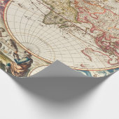 Old World Map Muster Wrapping Paper Geschenkpapier (Ecke)