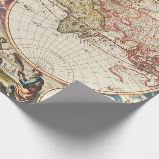 Old World Map Muster Wrapping Paper Geschenkpapier (Ecke)