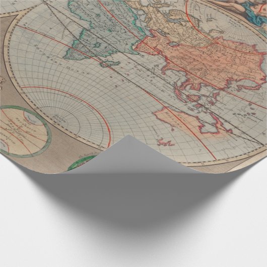 Old World Map Muster Wrapping Paper Geschenkpapier (Ecke)
