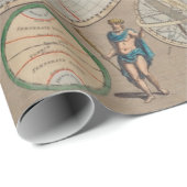 Old World Map Muster Wrapping Paper Geschenkpapier (Rolleneckpunkt)
