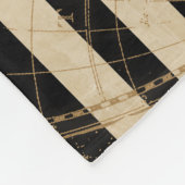 Old World Map Nautic Anchor Monogram Fleecedecke (Ecke)