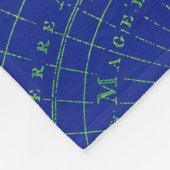 Old World Map Nautic Anchor Monogram Fleecedecke (Ecke)