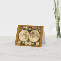 Old World Map Note Card