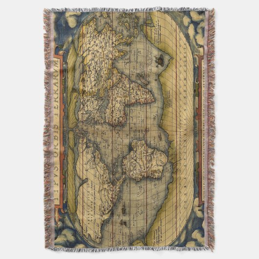 Old World Map Rugs Decke (Vorderseite Vertikal)